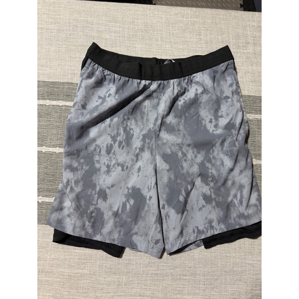 Skora Mens Qwick Dry 2-in-1 Running Shorts Grey Tie Dye Size‎ S